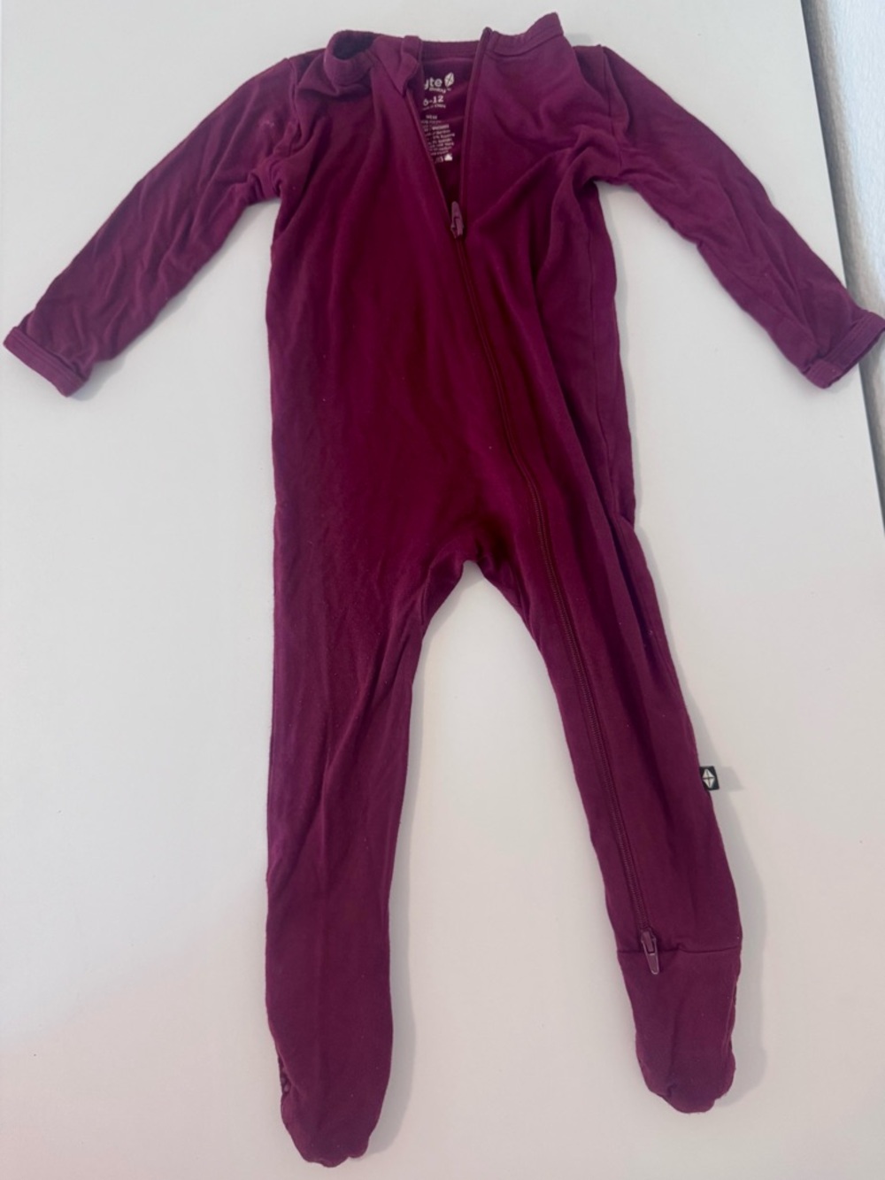 Kyte BABY Maroon Zip Footed Pajamas